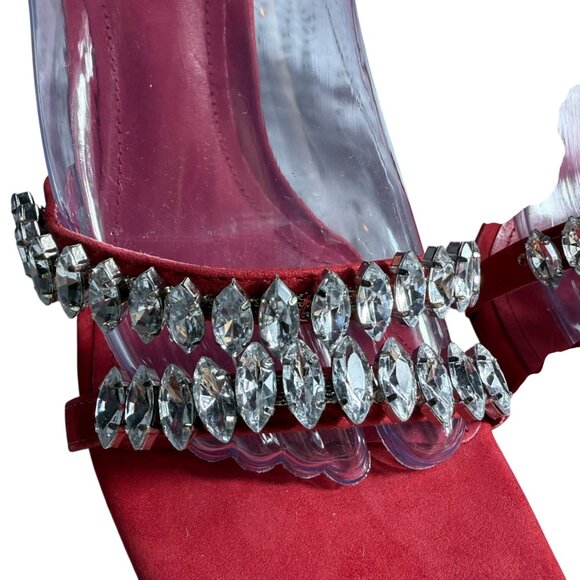 Schutz LINSEY Red Jewel Strap Heels – Size 9.5B - Picture 10 of 14